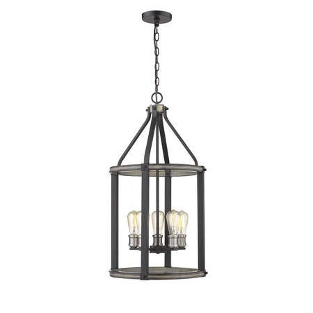 Z-Lite Kirkland 5 Light Pendant, Ashen Barnboard 472-5P-ABB